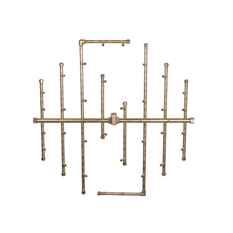 360K BTU 29.5" x 28.5" Crossfire Brass Burner for Firepits Warming Trends 