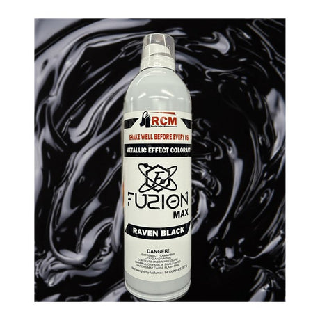 RCM Fuzion Spray Mica-Infused Metallic Spray Resin Color Management Fuzion Mica Spray Raven Black 8 oz