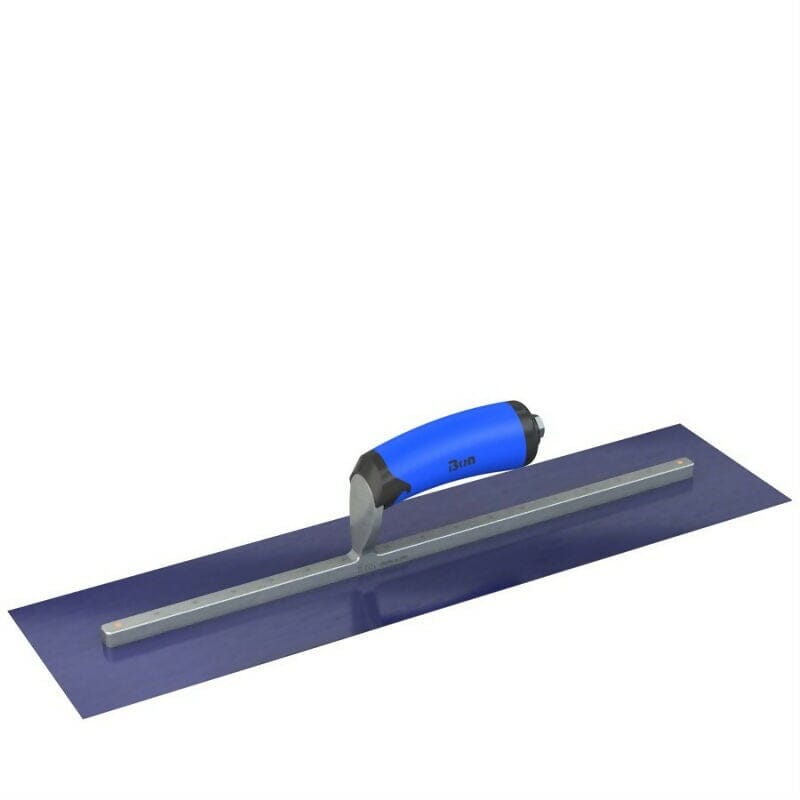 Blue Steel Finishing Trowel - Square End - Comfort Wave Handle Bon Tool 20" x 5" 