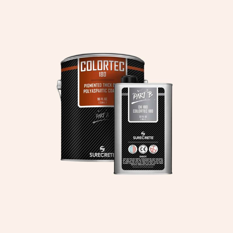 ColorTec 180 - Colored Floor Polyaspartic Concrete Coating - 1 Gallon Kit Surecrete Desert Sand 