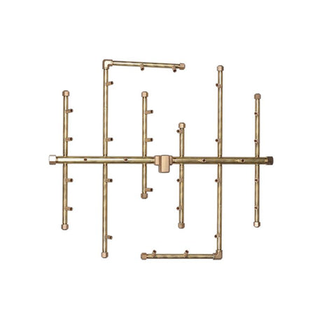 300K BTU 24.75" x 22" Crossfire Brass Burner for Firepits Warming Trends 