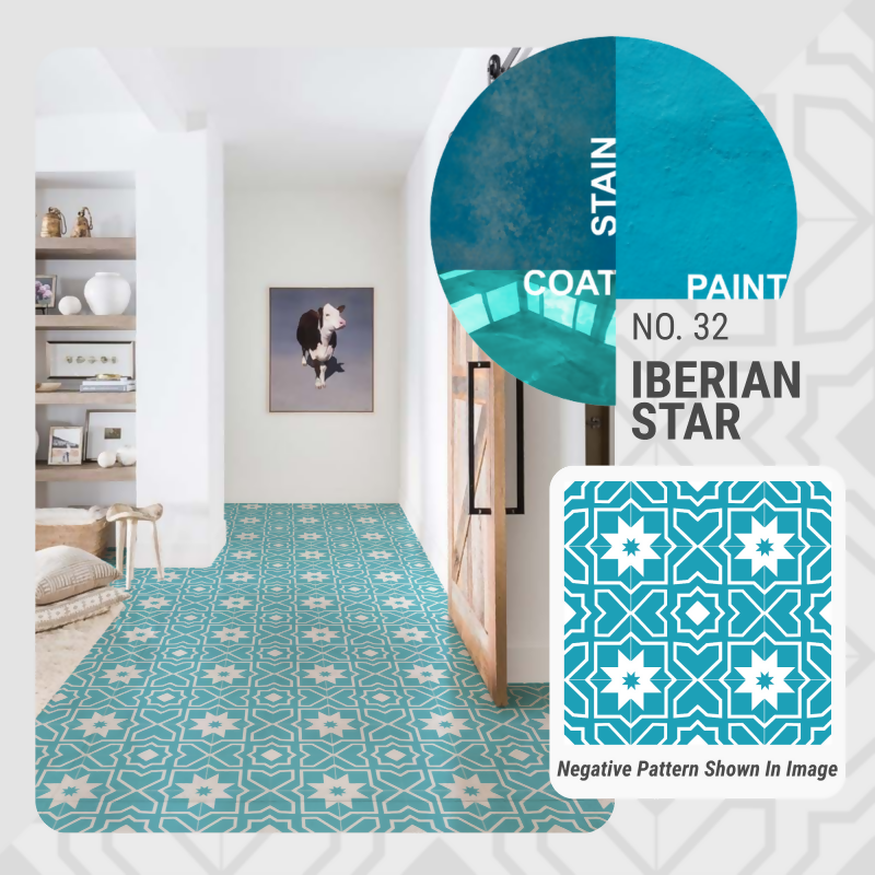 Iberian Star Pattern - Adhesive-Backed Stencil