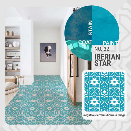 Iberian Star Pattern - Adhesive-Backed Stencil