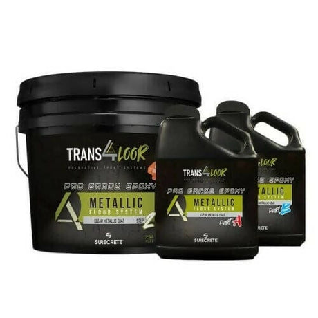 Trans4loor Metallic Epoxy Floor and Countertop System - 2 Gallon Kit - Clear Surecrete 