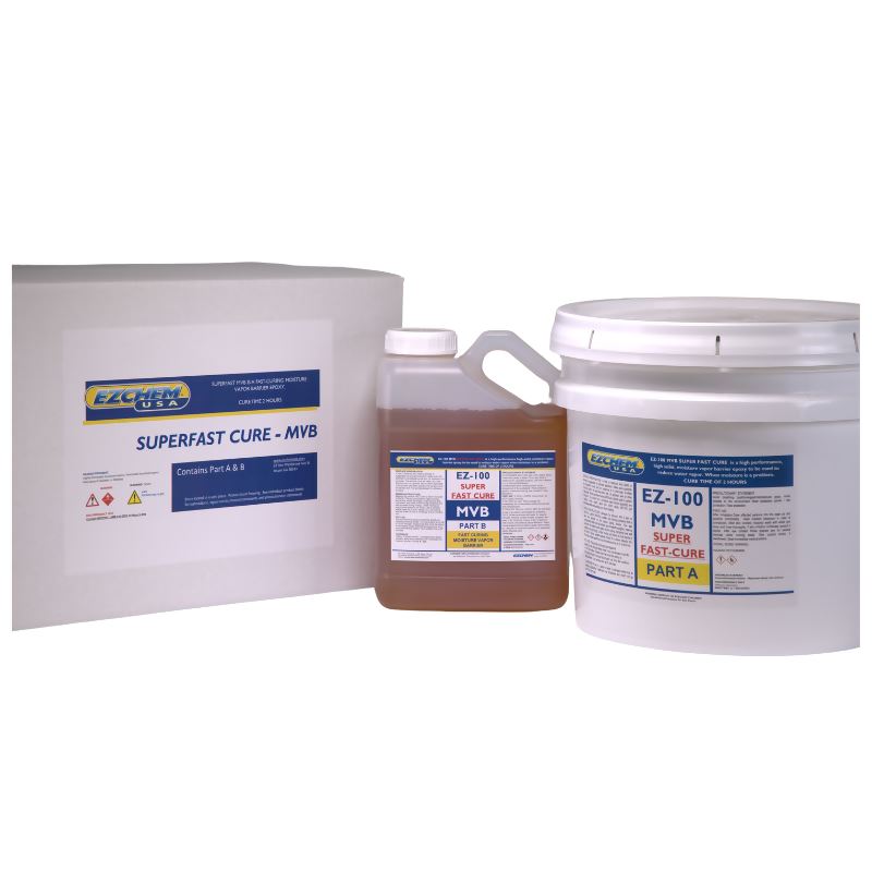 EZ 100 MVB Super Fast Cure - High Solids Moisture Vapor Barrier - 3 Gallon Kit EZChem Inc 