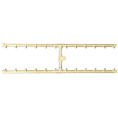 240K BTU 35.5" x 9.5" H-Style Brass Burner for Firepits Warming Trends 