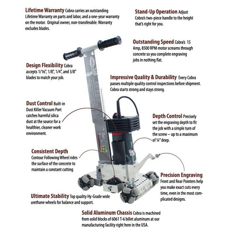 Super Compact Cobra Cutting Unit Engrave-A-Crete 