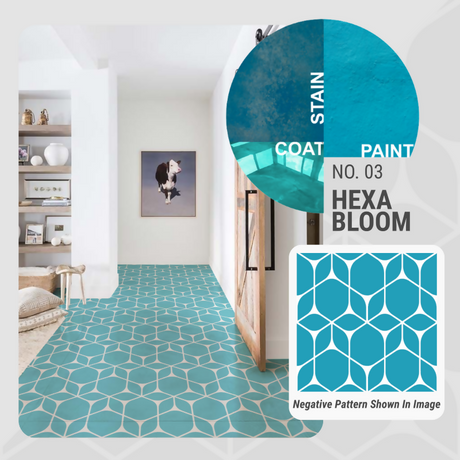 Hexa Bloom Pattern - Adhesive-Backed Stencil