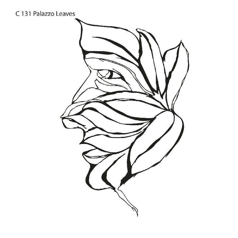 C131 - Palazzo Leaves Stencil - Adhesive-backed