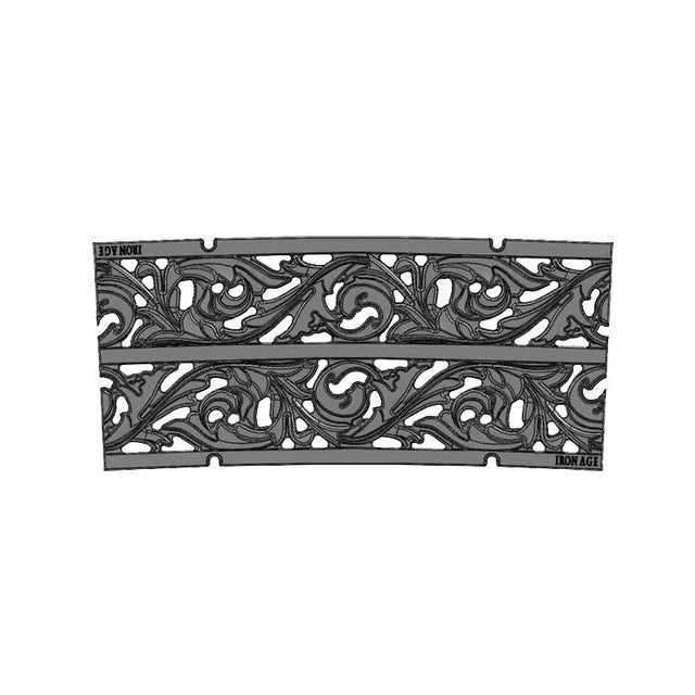 Acanthus 9" Wide, 17'-4" Center Line Radius - Radius Grate Iron Age Designs 