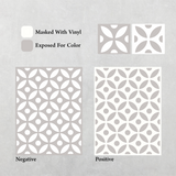 Petal Bloom Pattern - Adhesive-Backed Stencil