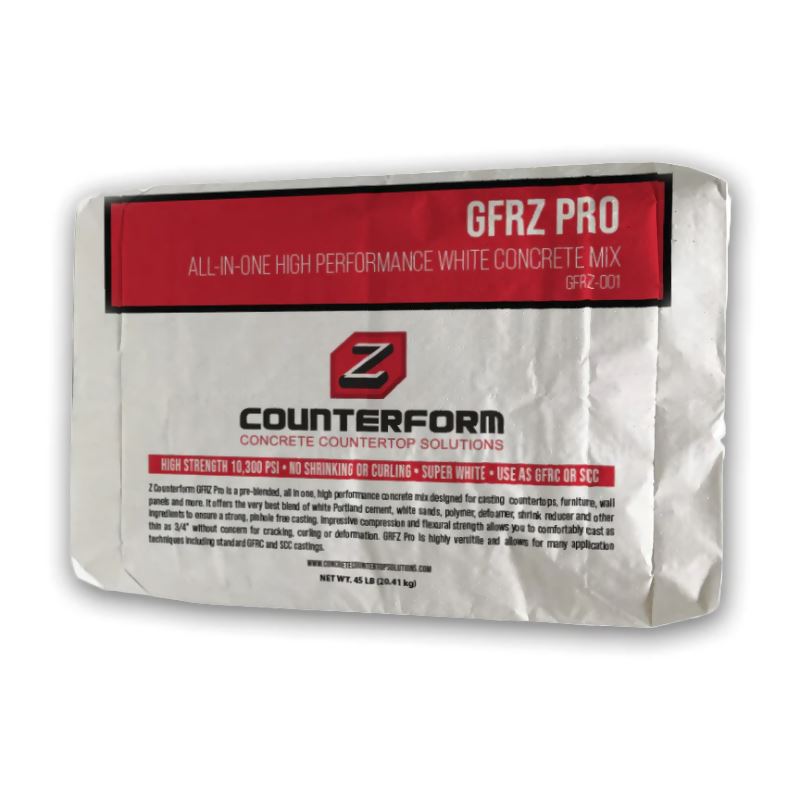 GFRZ Pro - High-Perfomance White Concrete Mix - 45 lb Concrete Countertop Solutions 