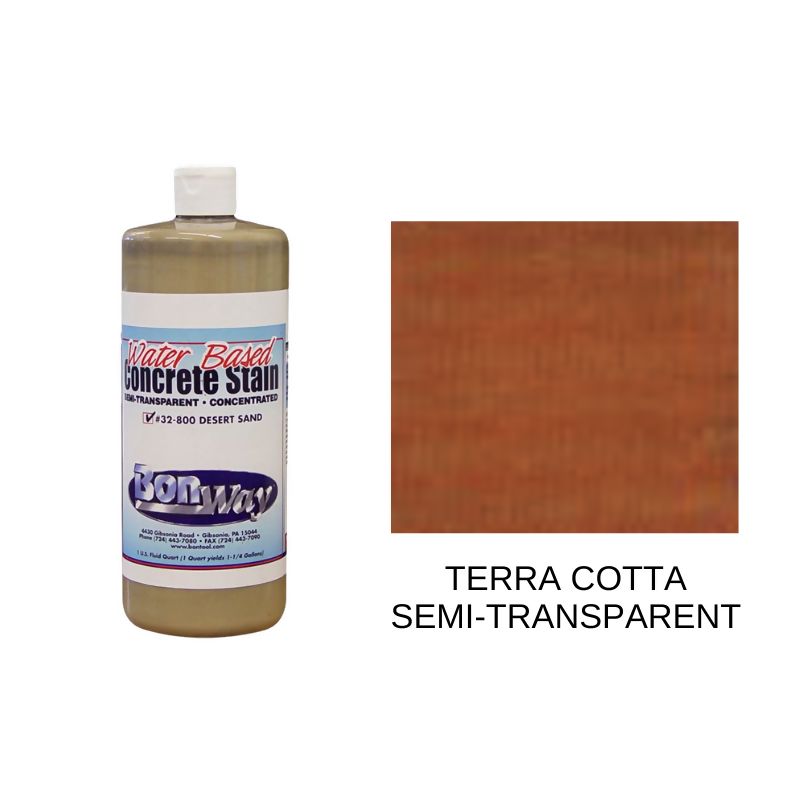 Bon Concrete Stain (Concentrate) Supplies Bon Tool Terra Cotta - Semi-Transparent 1 Quart 