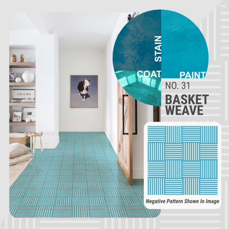 Basket Weave Pattern - Adhesive-Backed Stencil