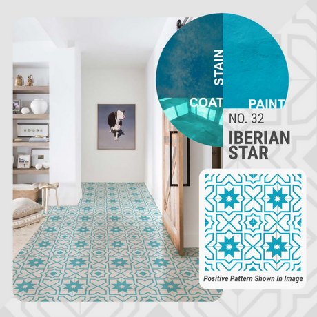Iberian Star Pattern - Adhesive-Backed Stencil