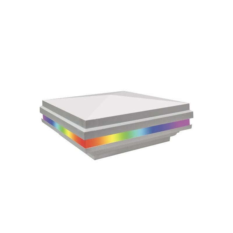 Tru-Scapes® 4″ Vinyl Color Changing LED Deck Post Light – Smart Deck & Fence Post Cap Lighting Tru-Scapes Deck Lighting 
