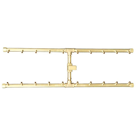 200K BTU 29.5" x 9.5" H-Style Brass Burner for Firepits Warming Trends 