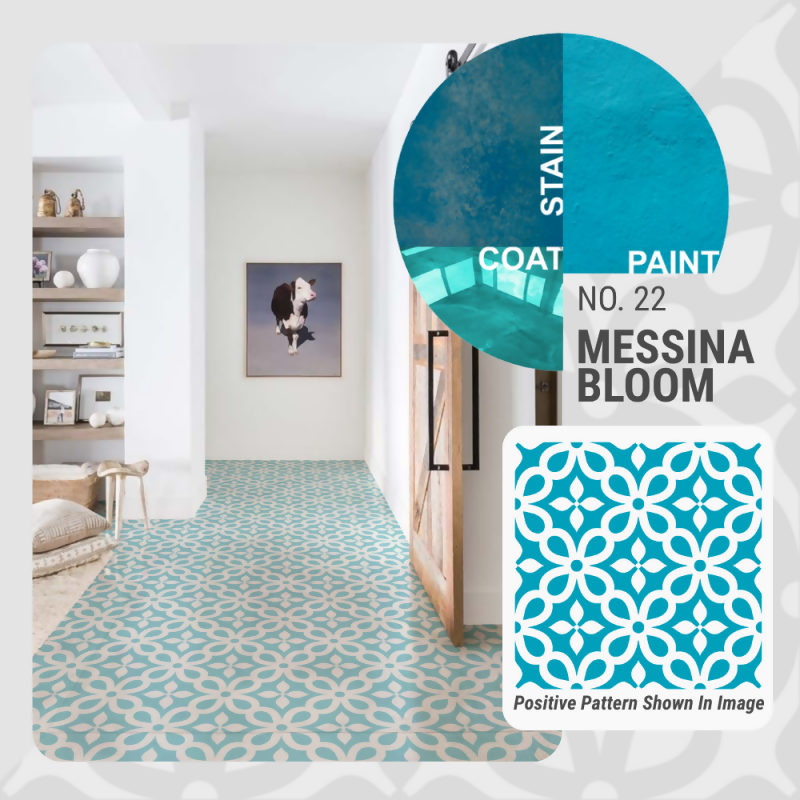 Messina Bloom Pattern - Adhesive-Backed Stencil