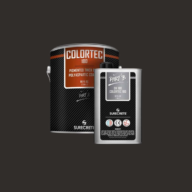 ColorTec 180 - Colored Floor Polyaspartic Concrete Coating - 1 Gallon Kit Surecrete Charcoal 