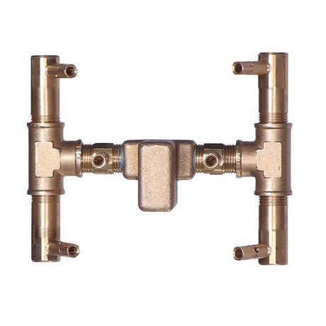 60K BTU 7.25" x 5.75" Original Brass Burner with WaterStop for Firepits Warming Trends 