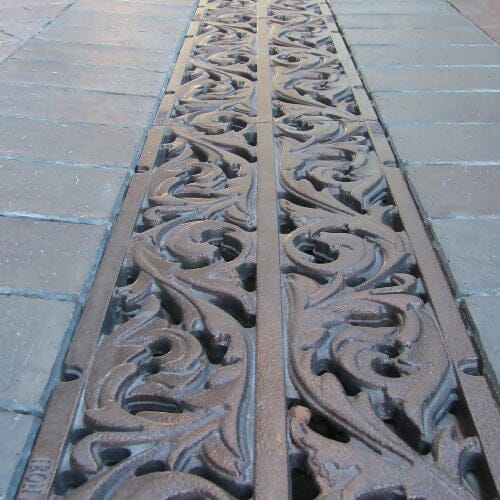 9" x 20" Acanthus Trench Grate Iron Age Designs 