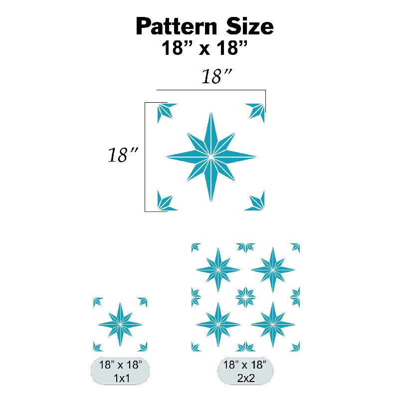 Davis Star Pattern - Adhesive-Backed Stencil Supplies FloorMaps Inc. 