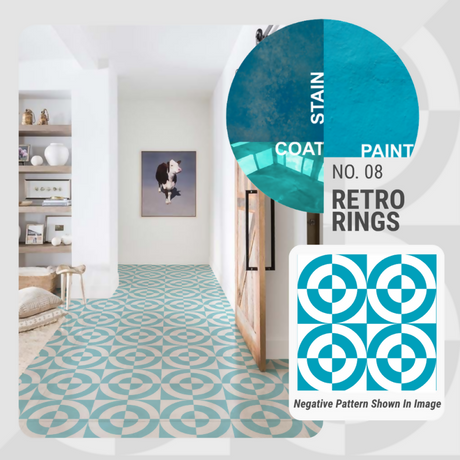 Retro Rings Pattern - Adhesive-Backed Stencil