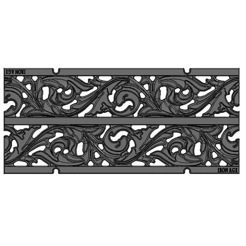 9" x 20" Acanthus Trench Grate Iron Age Designs 