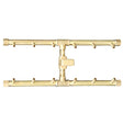 120K BTU 17.625" x 7.5" H-Style Brass Burner for Firepits Warming Trends 