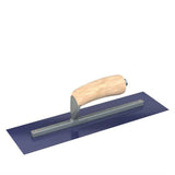 Blue Steel Finishing Trowel - Square End - Camel Back Wood Handle Bon Tool 14" x 4" 