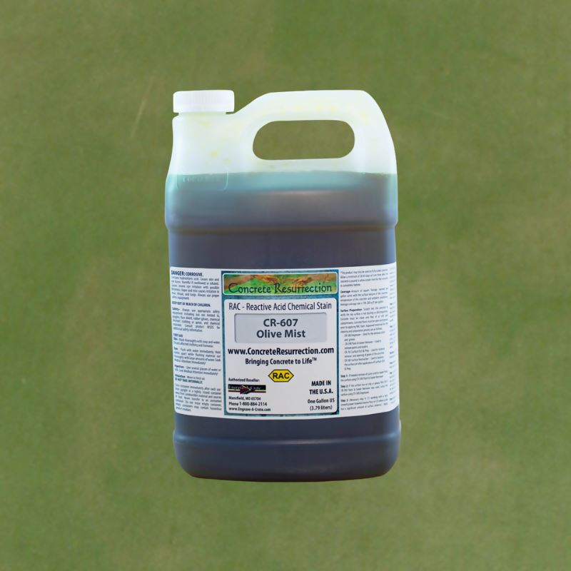 Reactive Acid Chemical (RAC) Concrete Stain Engrave-A-Crete 1 Gallon Olive Mist (Interior Use Only) 