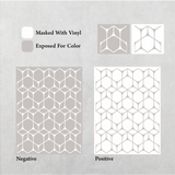 Hexa Bloom Pattern - Adhesive-Backed Stencil