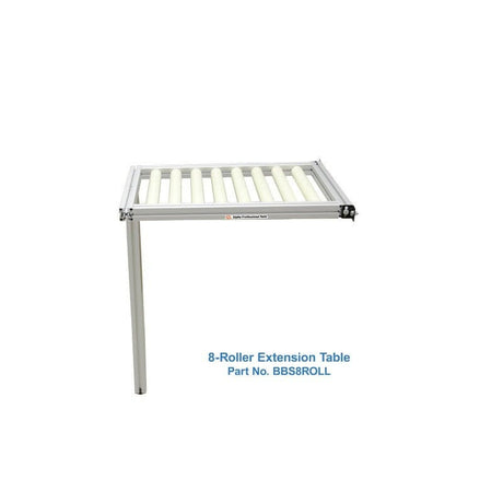 8-Roller Extension Table for Black Belt Rail Saw Alpha Professional Tools 