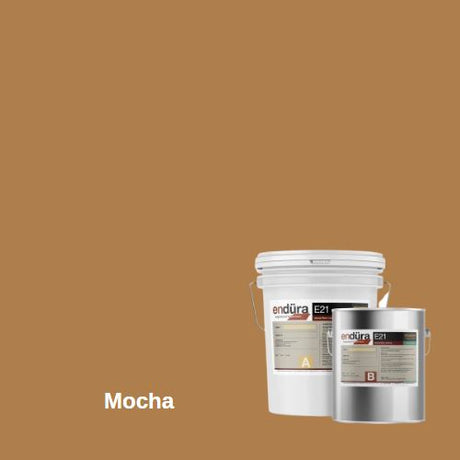 Endura E21 - Self-Leveling Epoxy Garage Floor Coating Duraamen Engineered Products Inc 1.25 Gallon Kit Mocha 