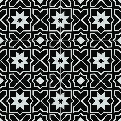 Spanish Star Tile Pattern - Adhesive Backed Stencil supplies FloorMaps Inc. Positive 