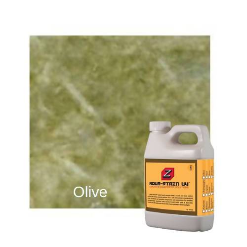 Z Aqua-Stain UV Concrete Countertop Solutions Olive 1 Quart 