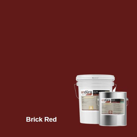 Endura E21 - Self-Leveling Epoxy Garage Floor Coating Duraamen Engineered Products Inc 1.25 Gallon Kit Brick Red 