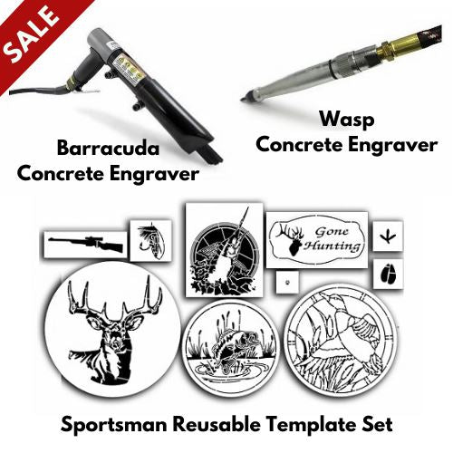 Sportsman Template Set with Engraving Tools - Concrete Decor Store