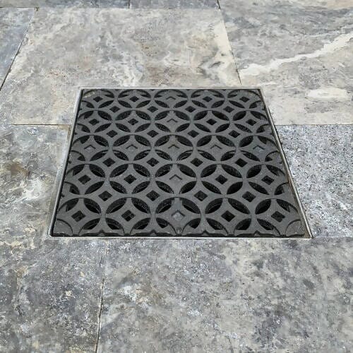 12" x 12" Interlaken Catch Basin Grate Iron Age Designs 