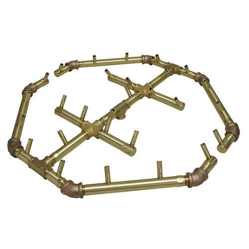 280K BTU 22.75" x 21.75" Octagonal Brass Burner for Firepits Warming Trends 