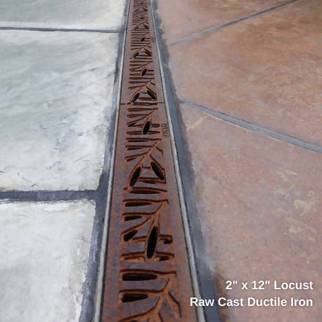 2" x 12" Locust Trench Grate Iron Age Designs 