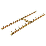 300K BTU 42" x 14" H-Style Brass Burner for Firepits Warming Trends 