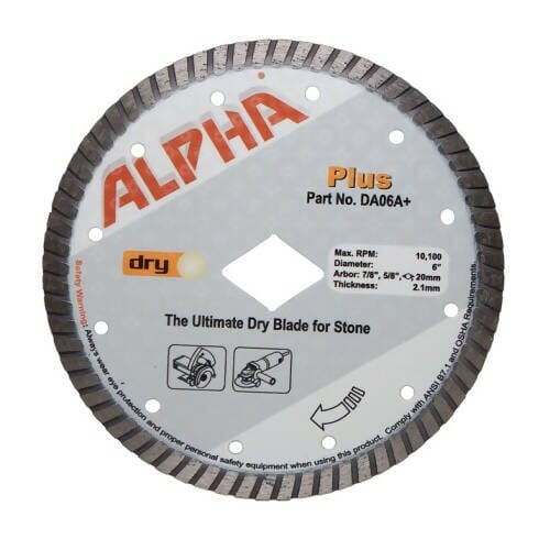 Alpha Plus Diamond Blades Alpha Professional Tools 6" 