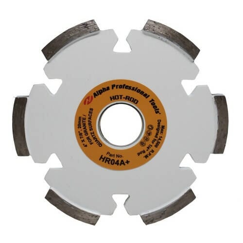 Alpha Hot-Rod Blade For Wet/Dry Channel Cutting Alpha Professional Tools 4" - 1/4" Rod for Granite 