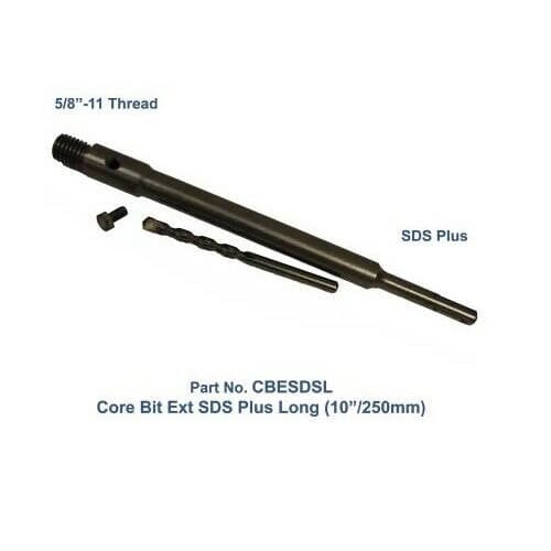 Core Bit Extenders Alpha Professional Tools 10" (250mm) - SDS Plus Shank Long 