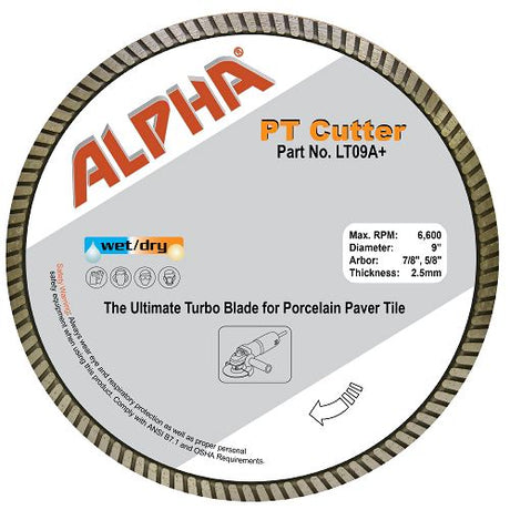 PT Cutter Blade - The Ultimate Dry Blade for Hardscape Contractors Alpha Professional Tools 9" 