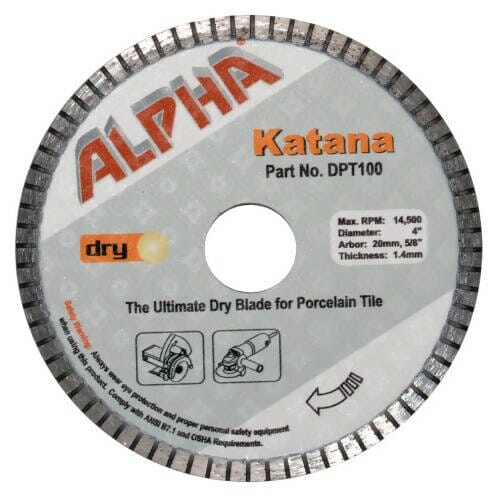 Alpha Katana Dry Cutting Diamond Blades Alpha Professional Tools 4" 