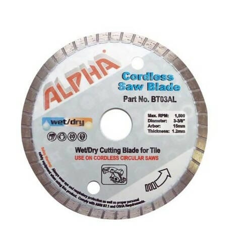 Alpha Cordless Saw Blade for Tile - 3-3/8" Alpha Professional Tools 