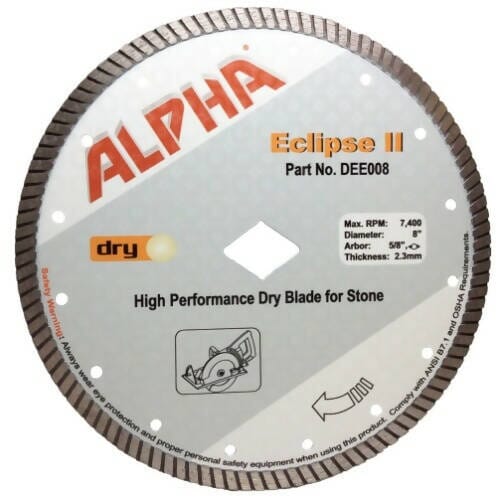 Alpha Eclipse II Diamond Blades Alpha Professional Tools 8" 