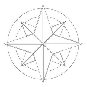 SS120 - Flattoo Stencil System - Compass Rose Surface Gel Tek 18" 